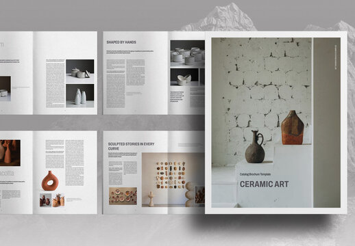 Crafted From Earth Ceramic Art Catalog Brochure Layout