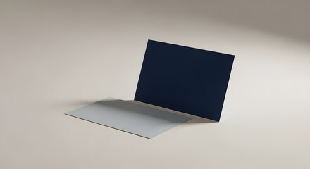 Elegant Business Card: A minimalist business card with a dark blue design, elegantly presented against a neutral backdrop, offering a touch of sophistication and professional appeal.