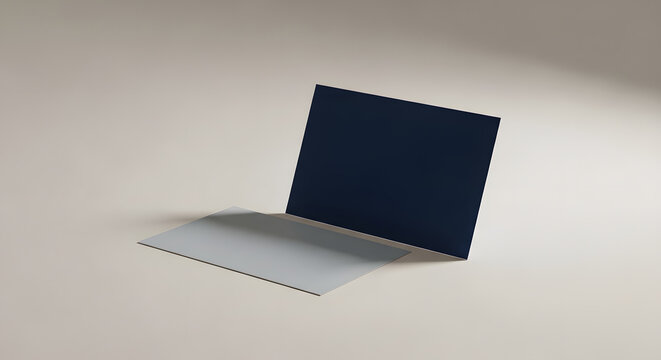 Elegant Business Card: A minimalist business card with a dark blue design, elegantly presented against a neutral backdrop, offering a touch of sophistication and professional appeal.