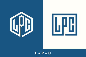 LPC Monogram Logo Design, Modern Geometric Badge Lettermark for Branding and Identity