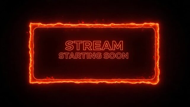 Animated Orange Border with Text Displaying Stream Starting Soon