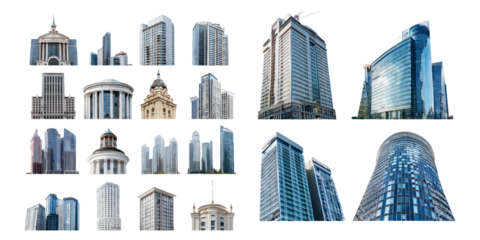 Modern Architectural Elements of City Skyline Collection