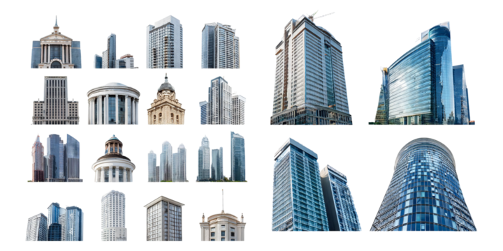 Modern Architectural Elements of City Skyline Collection