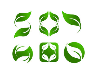Green Leaf Logo Collection – Eco Nature Symbol Set