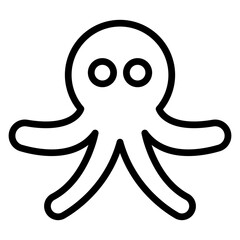 Octopus Vector Line Icon Design