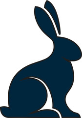 Creative rabbit silhouette logo design vector, perfect for animal lovers, wildlife organizations, and organic branding.