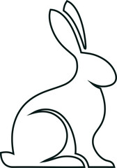 Luxury rabbit line logo vector, ideal for organic cosmetics, natural fashion, and Easter illustrations.