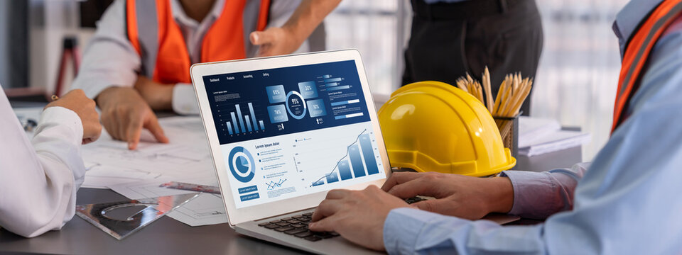 Business data dashboard provide business intelligence analytic for marketing strategy planning brisk with big data set to analyze customer demands and foreseeing business future