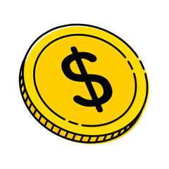 ドルコインアイコン イラスト シンプル ベクター素材