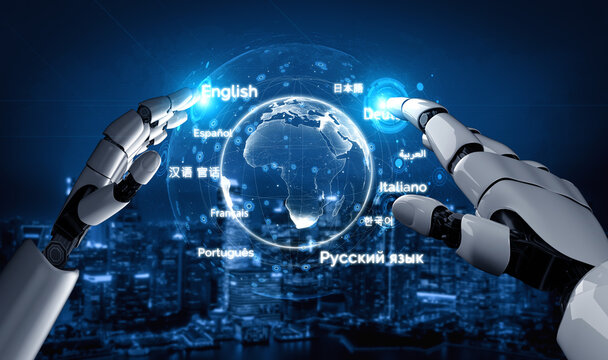 AI artificial intelligence bridges global language communication with multilingual virtual assistants, real-time languages translation, and digital tools for cultural connectivity. Vouch