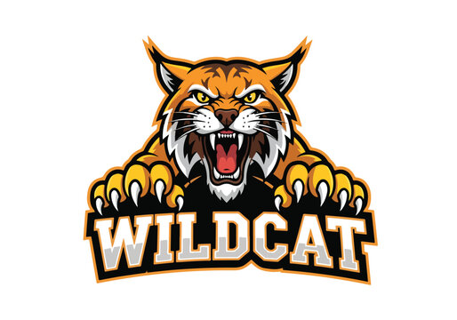 Fierce wildcat gaming logo emblem with claw markings - Gaming logo - Gaming Mascot - esport mascot vector illustration