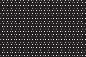 Seamless black and white polka dot vector pattern, retro fabric and wallpaper background.