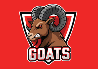 Aggressive ram head gaming logo with goats text - Gaming logo - Gaming Mascot - esport mascot vector illustration