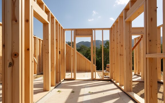 New home construction framing. High quality