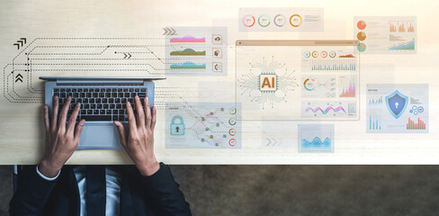 An Artificial Intelligence platform for business intelligence. The dashboard shows advanced data...
