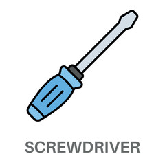 Screwdriver Simple Style Flat Design Vector 