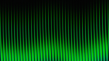 Abstract vertical lines of vibrant green and subtle blue hues create a futuristic digital rain effect against a dark background