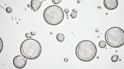 Aging cells observed in a clean lab under magnification. Featuring oxidative stress and cell fragmentation