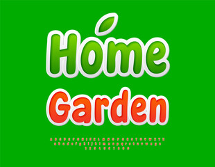 Vector Decorative icon Home Garden. Bright Modern Font. Trendy style Alphabet Letters and Numbers set