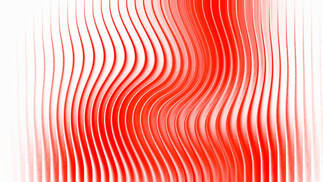 Abstract flowing vertical red and white lines creating a dynamic wavy optical illusion pattern - Powered by Adobe