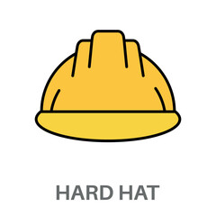Hard Hat Simple Style Flat Design Vector 