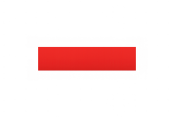 Red rectangle shape with transparent background, concept of minimalism, geometric design element