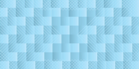Soft pastel blue checkered seamless pattern background with smooth gradient squares, perfect for textile design, wrapping paper, and digital art projects.