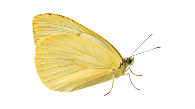 Close-up of a colorful butterfly with patterned wings on a white background, representing nature and summer beauty