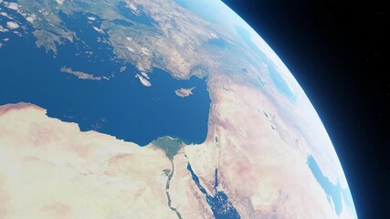 3D Animation showing Israel from space - Powered by Adobe