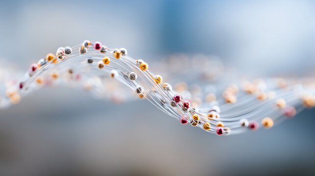 Abstract representation of molecular structure with colorful spheres connected by lines, showcasing scientific innovation.