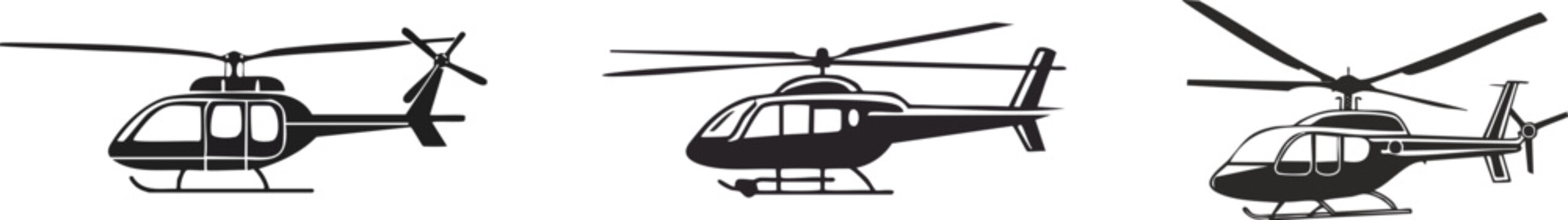 Minimalist chinook helicopter line art silhouette