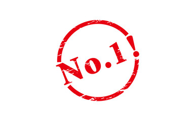 No.1! - No.1! text written on Red Rubber Stamp 
