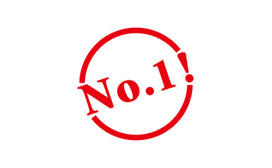 No.1! - No.1! text written on Red Rubber Stamp 
