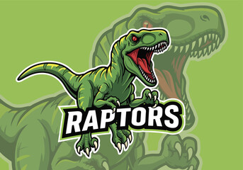 Fierce raptor gaming logo with bold text - Gaming logo - Gaming Mascot - esport mascot vector illustration