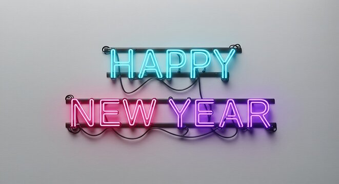 Vibrant, handcrafted paper lettering in a unique folded design spells 'Happy New Year', symbolizing fresh starts, celebration, and festive cheer for upcoming joyous occasions