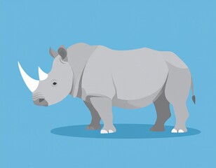 Fototapeta premium Animal rhinoceros illustration abstract flat vector