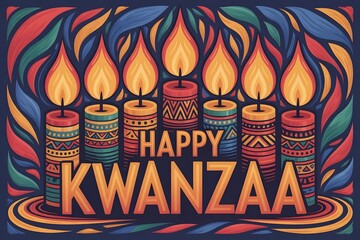 Celebrate Kwanzaa with colorful candles, African patterns, and unity spirit—honoring African heritage, culture, and community during the seven-day holiday of love and light