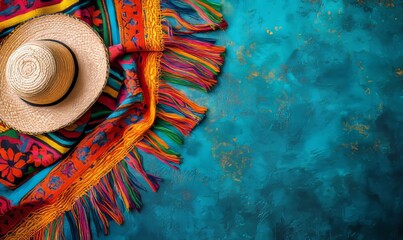 Mexican Cinco de Mayo holiday background, symbolizing the spirit of celebration, tradition, and culture. A vibrant and festive atmosphere representing a popular Mexican holiday, Generative AI