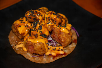 Mexican Tuna Tostada with Dressing