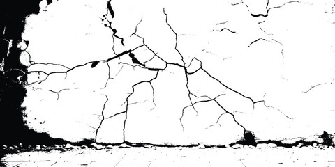 Cracks on the concrete wall. Vector eps10