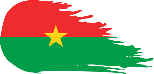 burkina faso comet flag fly, grunge brush vector
