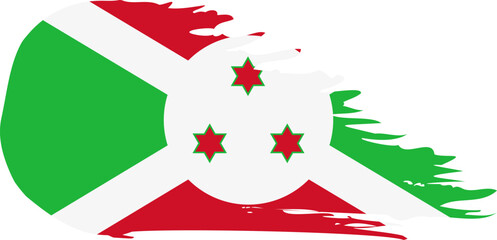 burundi comet flag fly, grunge brush vector