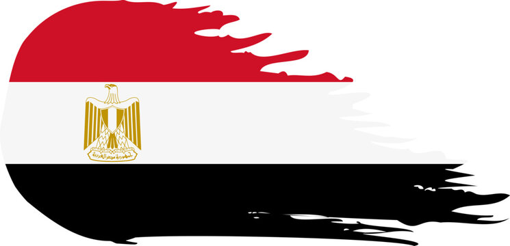 egypt comet flag fly, grunge brush vector