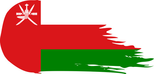 oman comet flag fly, grunge brush vector