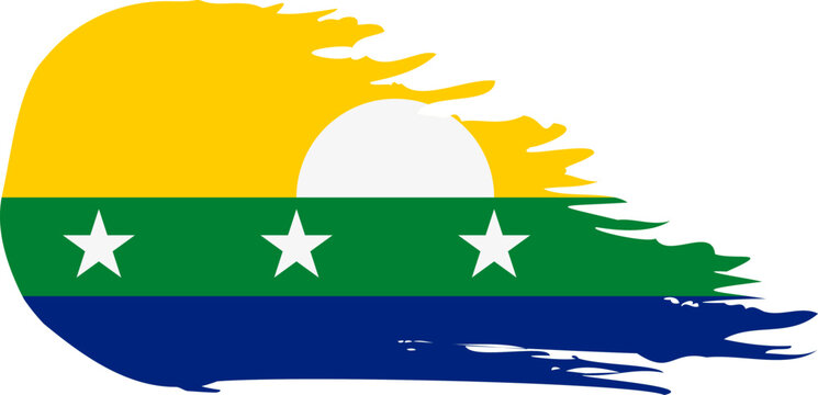 nueva esparta comet flag fly, grunge brush vector