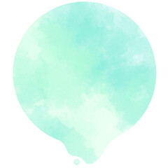 とけるまるの黄緑の水彩素材滴り