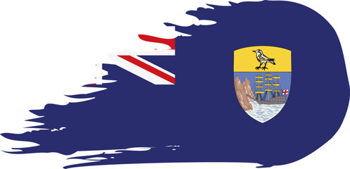 saint helena comet flag fly, grunge brush vector