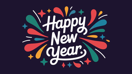 Happy New Year. Lettering text for Happy New Year