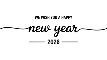 Obraz premium we wish you a happy new year 2026 happy new year text font calligraphy symbol decoration ornament number sale buyer promotion product advertisement festival