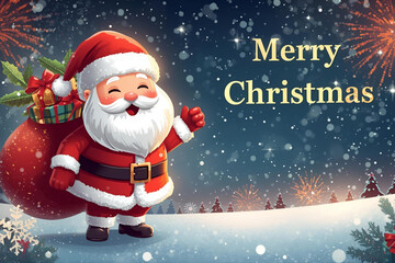 christmas card with santa claus